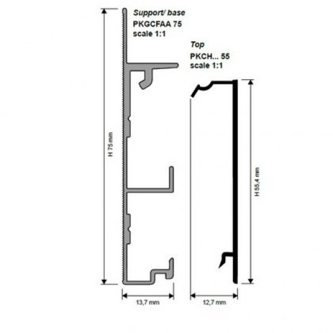 Плинтус PROSKIRTING Flat из анодированного алюминия